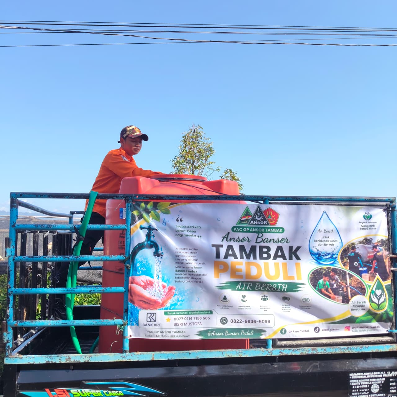 Ansor-Banser Tambak Kembali Salurkan 5.500 Liter Air Bersih untuk Warga Terdampak Kekeringan