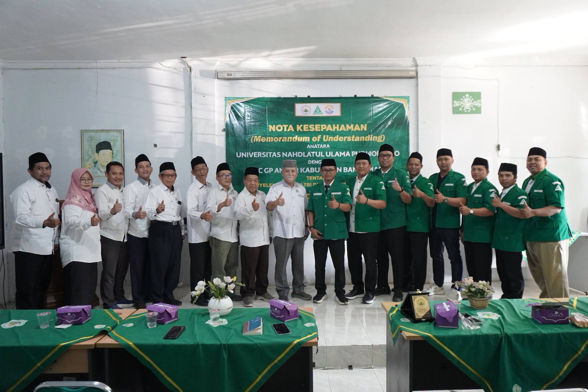 Perkuat Sinergi dengan Dunia Akademik, PC GP Ansor Banyumas Teken MoU Bersama UNU Purwokerto